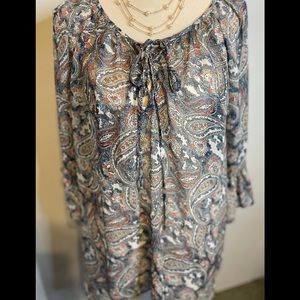 Dressbarn Sheer Blue Floral Top, size 1X